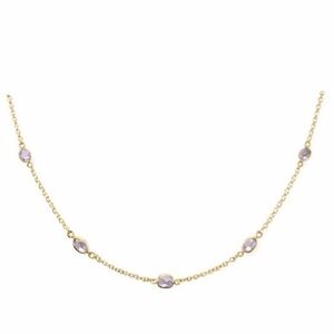 Gold Over Silver Delicate Gold Chain Necklace with Swarovski Element